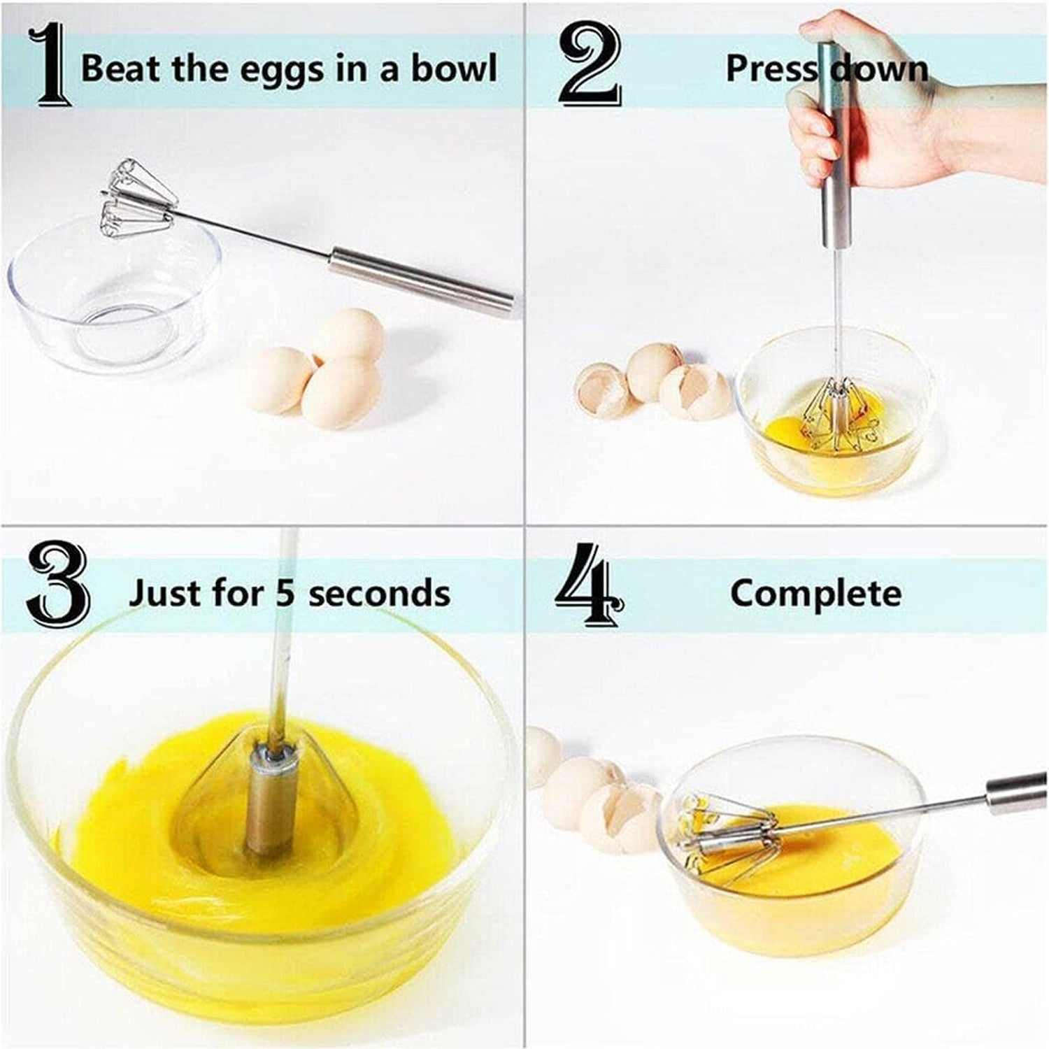 Big Stainless Steel Egg Whisk, Hand Push Rotary Whisk Blender (1 Pc / 35 Cm) Big Stainless Steel Egg Whisk, Hand Push Rotary Whisk Blender (1 Pc / 35 Cm)
